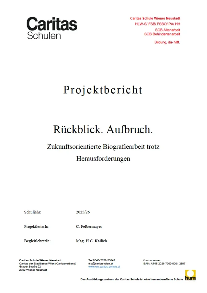 Projektbericht erste Seite